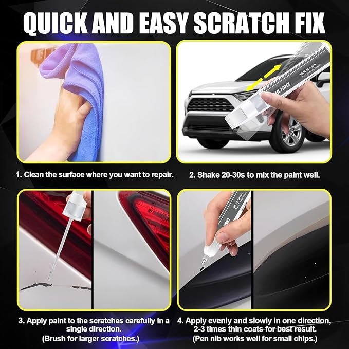 KIKIMO for Honda Touch Up Paint(Urban Gray Pearl(NH-912P)), Car Paint Repair Kit for Honda, 2 In 1 Scratches Repair with Pen Tip and Brush, Color-Matched for Quick & Easy Fix