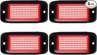 Nicoko 108 High-Power LEDs per Pod 4Pods Red Rock Lights Ultra-Bright Offroad Underglow Kit Advanced Heat Dissipation IP68 Waterproof for Truck, SUV, UTV, ATV, RZR