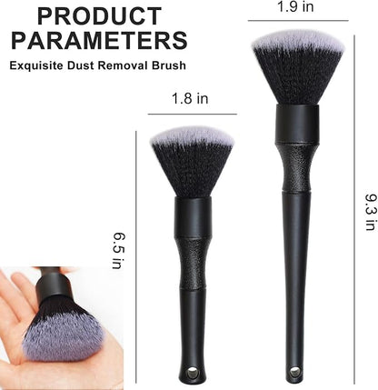 2 Microfiber Detailing Brushes, Car Interior Detailing Brush for Air Vent,Dashboard, Leather,Cleaning Tool Efficient Dust Removal for Car Interior, Computers, Keyboards, Digital Device
