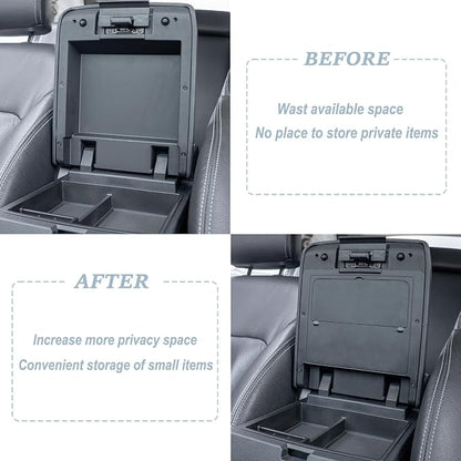 JKCOVER Center Console Hidden Box Organizer Compatible with 2024 2025 2026 Toyota Tacoma Accessories Armrest Secret Compartment Press to Open and Close（Patented Design）