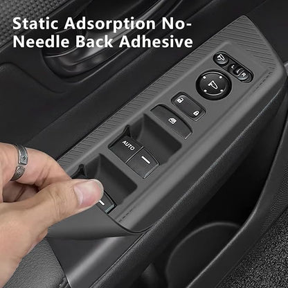 Temmis 4PCS Car Door Window Switch Panel Cover for Honda CRV 2023-2026 (Gasoline & Hybrid), Auto Interior Decor Accessories Armrest Trim Silicone Style Kit-Black