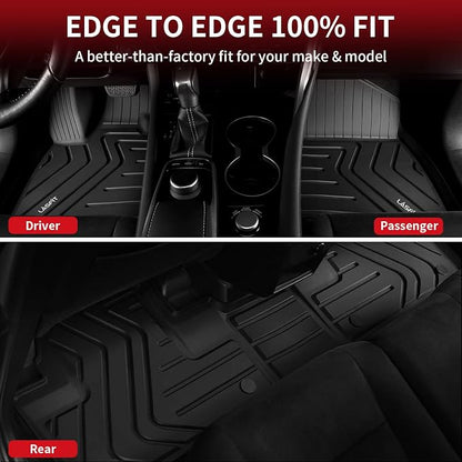 LASFIT Floor Mats for Lexus RX 2022 2021 2020 2019 2018 2017 2016 RX350 RX450h(Not for RX L), All Weather Floor Liners Custom Fit TPE Car Mats,Front & Rear Mats, Black
