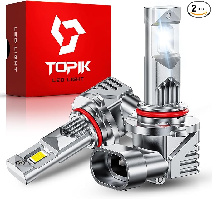 TOPIK 9005/HB3 LED Bulb, 900% Brighter & Clearer Than Stock, CANbus Ready, Fog Bulbs 9005 for Powersports IP68 50000Hrs Lifespan, 1:1 Size 3 Mins Installation, 2 Pack
