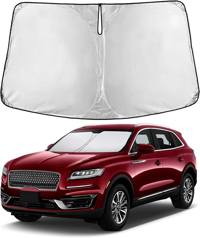 EcoNour Windshield Sunshade Compatible for Lincoln Nautilus 2019-2021 2022 2023, Sun Visor for Front Windshield & Window Sun Shade Cover, UV Heat Blocker & Protector, Car Accessories