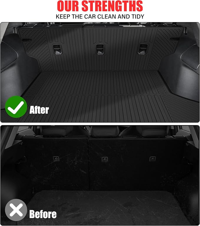 Floor Mats for 2025 2026 Chevrolet Equinox Fuel/GMC Terrain(Not for EV) Trunk Mat with Backrest Mat All Weather TPE Rubber Floor Liner Set Cargo Liner for 2025 Chevy Equinox Fuel Accessories