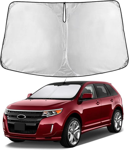 EcoNour Windshield Sunshade Compatible for Ford Edge 2007-2012 2013 2014, Sun Visor for Front Windshield & Window Sun Shade Cover, UV Heat Blocker & Protector, Car Accessories