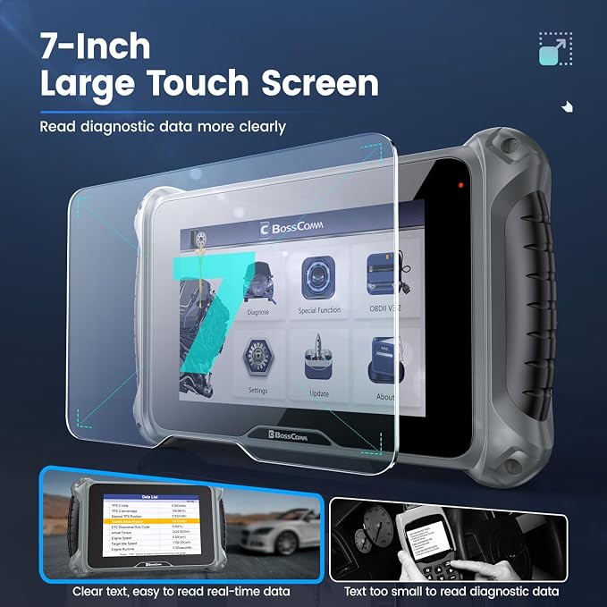 2026 BOSSCOMM eTouch770 Diagnostic Scanner Upgraded from IF745 Code Scanner, All-System OBD2 Scan Tool with 6 Resets, ABS, SAS Calibration,Oil,Throttle, EPB, BMS, Lifetime WiFi Free Update,Auto Vin.