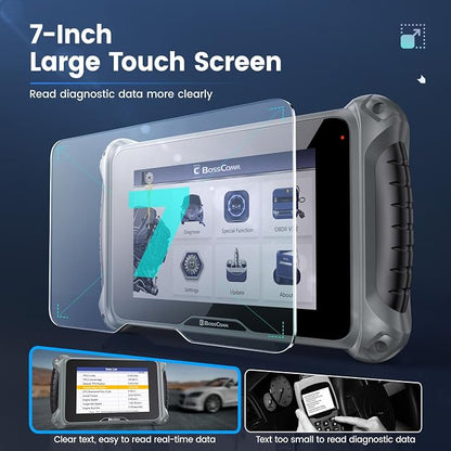2026 BOSSCOMM eTouch770 Diagnostic Scanner Upgraded from IF745 Code Scanner, All-System OBD2 Scan Tool with 6 Resets, ABS, SAS Calibration,Oil,Throttle, EPB, BMS, Lifetime WiFi Free Update,Auto Vin.
