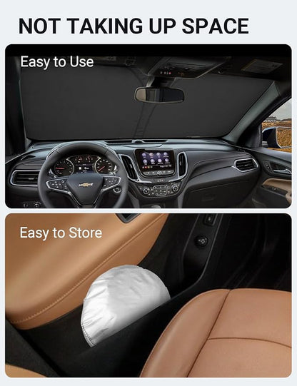 Proadsy 2026 Upgrade Front Windshield Sun Shade Foldable Sun Shade Protector Custom Fit 2018-2025 Equinox Accessories