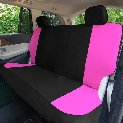 Universal Fit Chevron Flat Cloth Car Seat Covers Full Set - Pink
