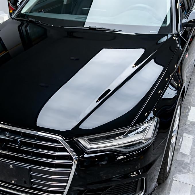 7.5Mil Gloss Black Automotive Wrap, 12in×5ft TPU Self-Healing Paint Protection Film, Anti-Yellowing Scratch Resistant Car Body Shield for Sedan, SUV, Truck