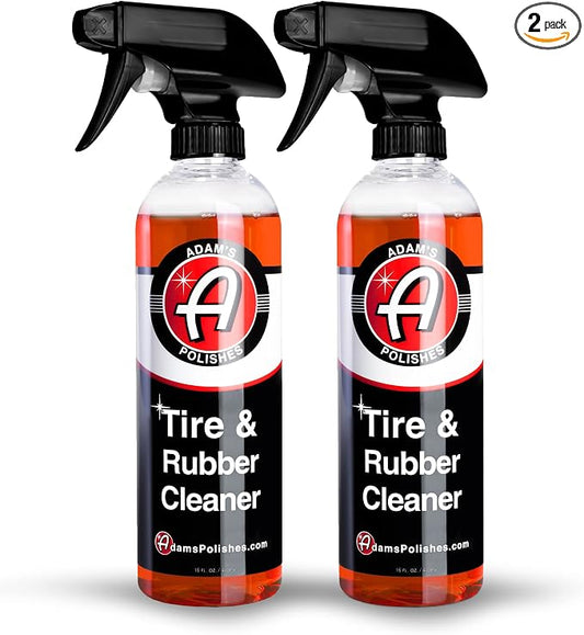 Adam's Polishes Tire & Rubber Cleaner (2-Pack) - Removes Discoloration from Tires Quickly - Works Great on Tires, Rubber & Plastic Trim, and Rubber Floor Mats