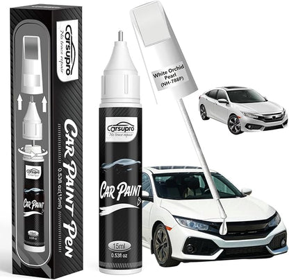 White Orchid Pearl(NH-788P) for Honda Touch Up Paint Pen, 2 in 1 Car Scratch Remover with Pen Tip and Brush, Precise Color Match for Car Paint Scratch Repair, Quickly and Easily Fix Chips and Nicks