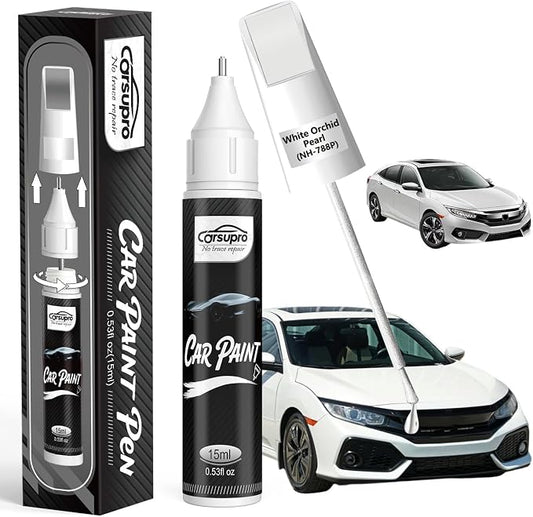 White Orchid Pearl(NH-788P) for Honda Touch Up Paint Pen, 2 in 1 Car Scratch Remover with Pen Tip and Brush, Precise Color Match for Car Paint Scratch Repair, Quickly and Easily Fix Chips and Nicks