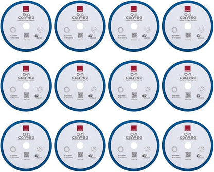 RUPES 9.DA180H Pack of 12 Blue D-A Coarse Cutting Foam Pads 180mm | Ideal for Paint Correction & Gloss Enhancement | Mild to Severe Defect Removal | Compatible with 6" Backing Plate