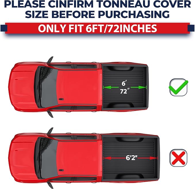 MOSTPLUS Roll-Up Soft Vinyl Truck Bed Tonneau Cover Compatible with 2015-2024 2025 Chevrolet Colorado/Compatible with 2015-2025 GMC Canyon 6' FT Bed 72 inch Fleetside
