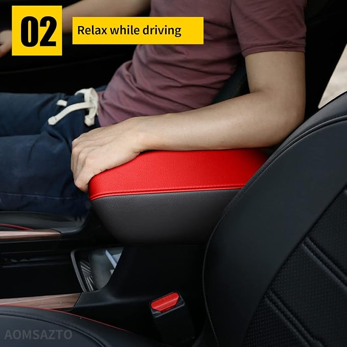 AOMSAZTO Red Armrest Cover for 2022-2017 CRV Honda Console Protector Pad for CR V