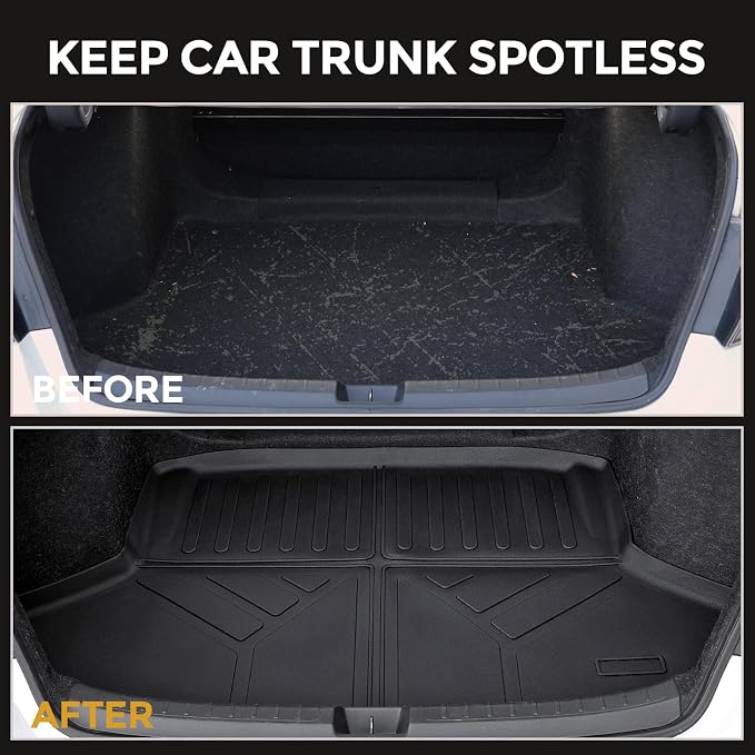 Floor Mats for Honda Civic Sedan 2022-2026/Acura Integra 2023-2026, All Weather Floor Mats Trunk Cargo Liner and Door Sill Guards Accessories, Full Coverage Set (Gas Only, Not fit Manual)