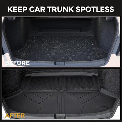 Floor Mats for Honda Civic Sedan 2022-2026/Acura Integra 2023-2026, All Weather Floor Mats Trunk Cargo Liner and Door Sill Guards Accessories, Full Coverage Set (Gas Only, Not fit Manual)