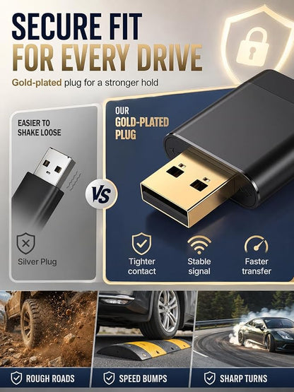 Wireless CarPlay Adapter for iPhone & Android Auto, Wired to Wireless CarPlay Dongle, Gold-Plated USB for Stable Connection, No Lag & Auto Reconnect in 5s, Mini Size Plug & Play, OEM Wired Cars 2016+