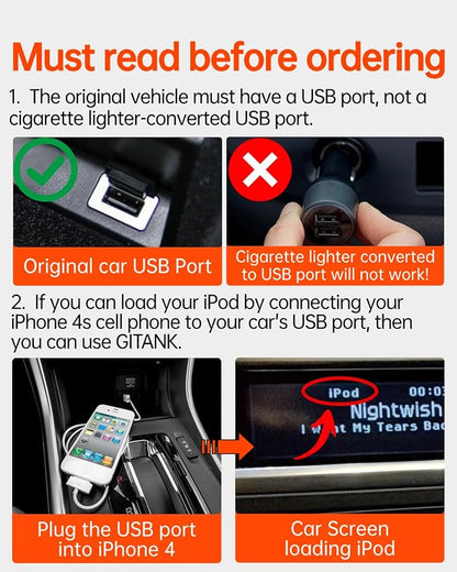 USB Bluetooth 5.3 Car Adapter Compatible for Volvo XC90, XC60, XC40, S60, S80, S90, V90 iPod iPhone Music Interface Connector