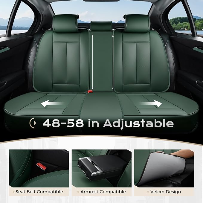 Coverado Car Seat Covers Full Set, Car Seat Protector Waterproof, Nappa Leather Car Seat Cushion, Seat Covers for Cars, Front Seats and Back Universal Fit for Most Cars