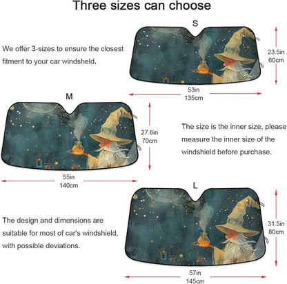 Cars Front Sun Shade Windshield,Foldable Reflective Sun Visor Wizard's Potion Windshield Sunshade Cover,Blocks UV Ray Sun Protect Interior Keep Cool,55" x 27.6"