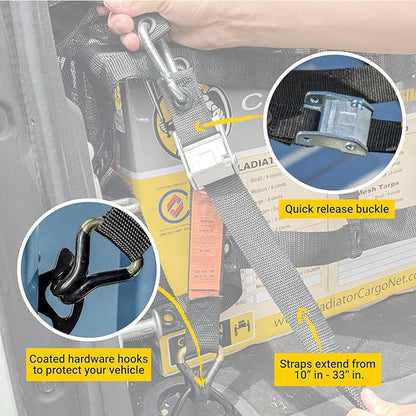 Gladiator Cargo Nets - Heavy Duty Trailer Cargo Net - (MUT-100) - 7.3' x 13.3' (for 6x12 ft Trailers)