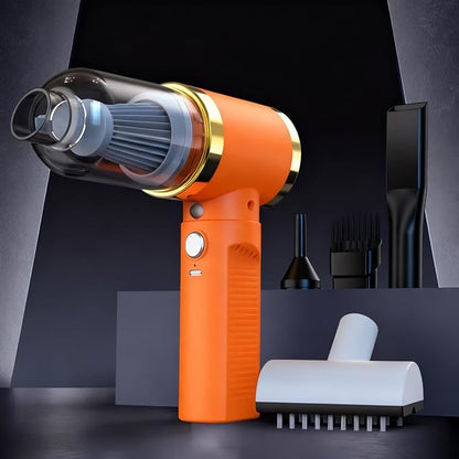 Car Vacuum Portable Cordless,Car Vacuum Cleaner high Power, Home Handheld Vacuum 30Mins with Battery,Portable Vacuum Cordless 5000mAh,Small Vacuum for Car, Home, Pet Cleaning,Office.(Orange)