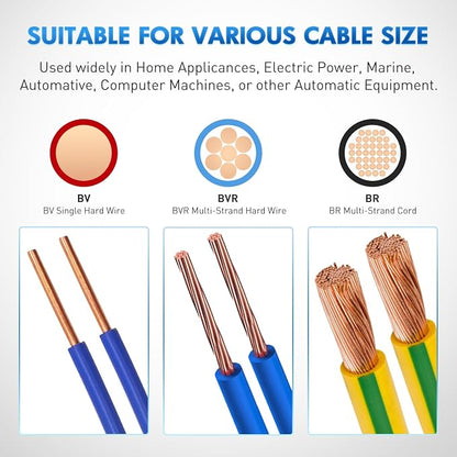 Nilight 300PCS CE1 Closed End Crimp Terminal 22-16 Gauge Nylon Insulated Closed End Wire Cap Wire Connectors Crimp Cap Terminals Connectors for Automotive Car Truck Boats Marine Electrical Wiring