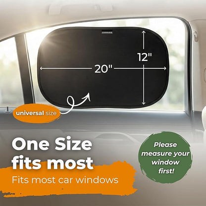 CARAMAZ Car Window Shade for Baby with Certified UV-Protection 2 Pack - 20"x12"