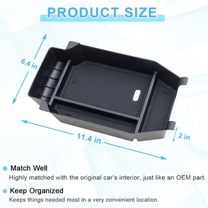 PIMCAR Center Console Organizer for 2023-2025 2026 Honda Accord 11th Gen Durable ABS Plastic Armrest Storage Tray-Black Liner Trim Accessories