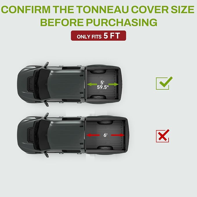 AUTOSAVER88 Low-Profile Hard Tri Fold Truck Bed Tonneau Cover Fit for Nissan Frontier 2022 2023 2024 2025 2026(NO México) with 5ft Bed