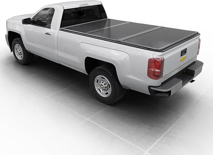Toptiny Hard Folding Truck Bed Tonneau Cover|HTF083|Fits 2010-2026 Chevy Silverado & GMC Sierra 1500 2500 3500 HD 8FT