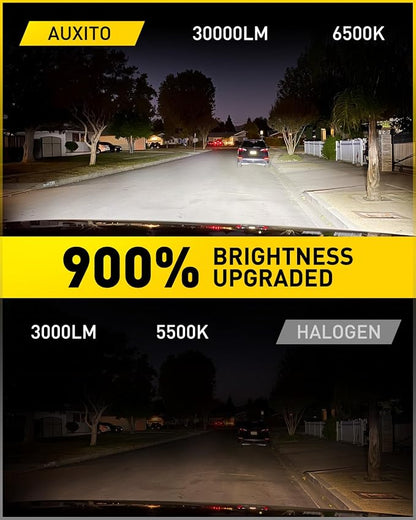 AUXITO HB4 LED Bulb 9006 Bulbs, 900% Brighter Ultra-Bright, Plug N Play, Long Lifespan, No Flicker, 99% Compatibility, 2PCS