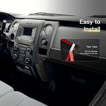 GearUp Dashboard Console Cover Trim Compatible with Ford F150 2009-2014 Dashboard Panel Cover Trim & Headlight Switch Bezel Cover Trim
