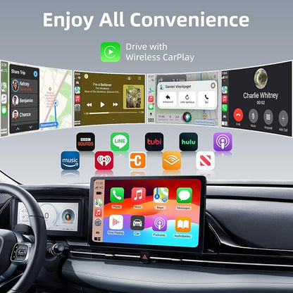 2025 Tiny Wireless CarPlay Adapter Android Auto Dongle for iPhone & Android Plug & Play Fits Most Cars 2015+ USB Type-C Compact Design