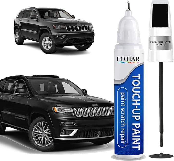 Diamond Black Crystal PXJ/KXJ Touch up Paint for Jeep-Exact Match Scratch Repair Kit 2-In-1 Premium Car Paint Pen for Chips & Nicks