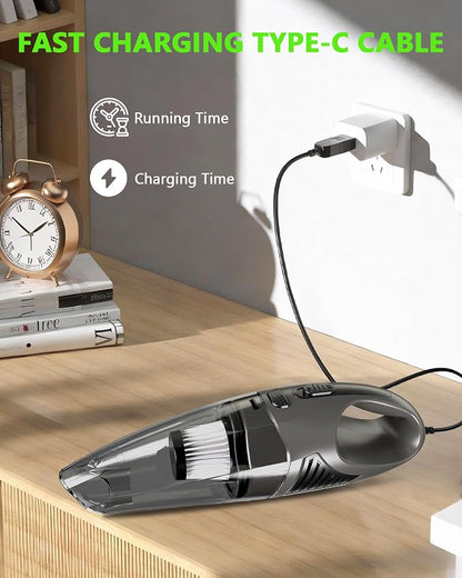 Handheld Vacuum Cordless, 11KPA Strong Suction & 25 Mins Runtime Brushless Motor, Rechargeable Car Vacuum Cleaner with 2 HEPA Filter/Multi-Accessories/Lightweight, for Home/Car/Office Cleaning