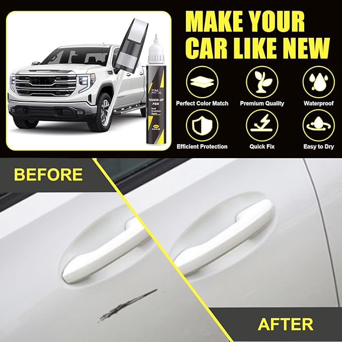 XNA Car Touch Up Paint (Sterling Gray Metallic(GXD/WA130H)) for Chevrolet, 2 in 1 Car Scratch Remover with Pen Tip and Brush, Exact Color-Matched for Car Paint Scratch Repair, Quick & Easy Fix