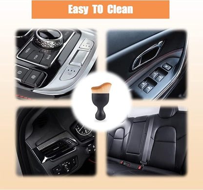 2 PCS Car Interior Dust Brush, Auto Scratch Free Detailing Brush, Soft Car Interior Cleaning Brush Auto Accessories for Automotive Dashboard, Air Conditioner Vents, Computer (Double Brown)
