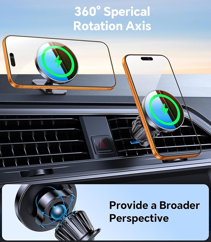 Kaistyle for MagSafe Car Mount Charger【Stronger Magnets】Magnetic Wireless Car Charger with Dashboard Pad Mounting Phone Holders for Your Car Accessories for Women Men Car Mount for iPhone 17 16 15 14