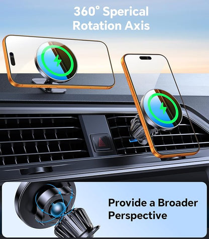 Kaistyle for MagSafe Car Mount Charger【Stronger Magnets】Magnetic Wireless Car Charger with Dashboard Pad Mounting Phone Holders for Your Car Accessories for Women Men Car Mount for iPhone 17 16 15 14