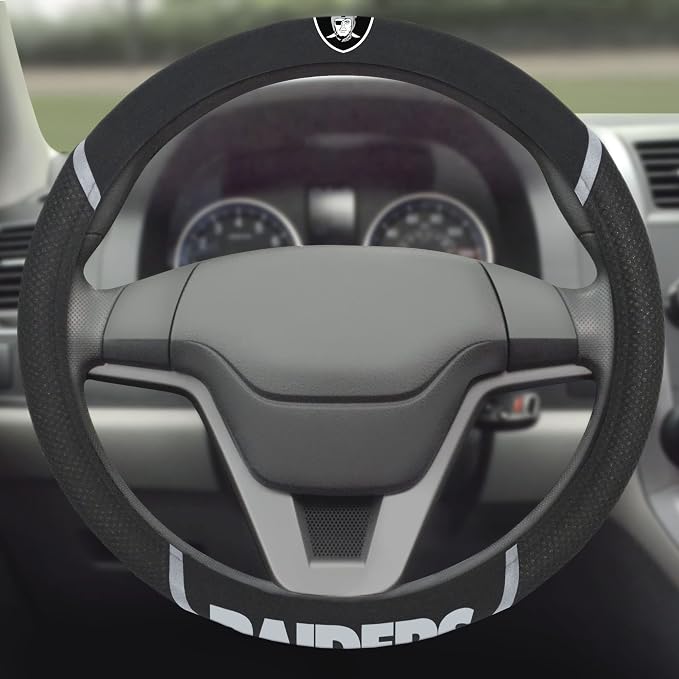 FANMATS NFL Unisex-Adult Embroidered Steering Wheel Cover