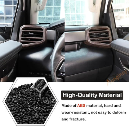 Car Center Console Air Conditioning Outlet Trim Cover Kit Compatible with Toyota Tundra/Sequoia 2022-2026, Dashboard Side A/C Vent Panel Decorative Frame Protector ABS Accessories, For 8-inch Screen