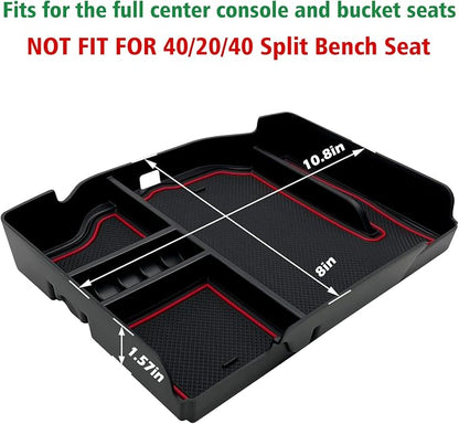 Center Console Organizer fits for Dodge RAM 2026 2025 2024 2023 2022 2021 2020 2019 1500 2500 3500 Accessories Interior Storage Box Armrest Storage Tray (Red)