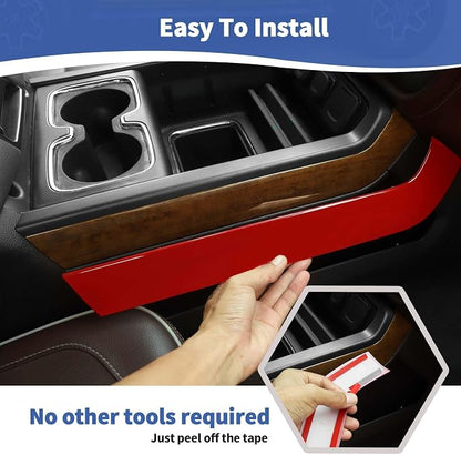 RT-TCZ for Silverado Center Console Organizer Tray Side Panel Trim Cover for Chevy Silverado GMC Sierra 2014-2018 Red Interior Accessories 2pcs