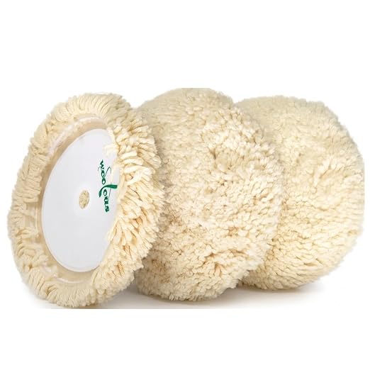 Woolous Wool Buffing Pads 7 Inch, 3 Pack - 100% Natural Wool Pads for Buffing, Polishing & Compounding Cars, Boats, Trucks, RVs, Motorcycles & Metal Surfaces - Hook & Loop for Quick Attachment