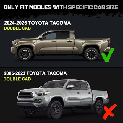 BINARY STAR Running Boards Compatible with 2024-2026 Toyota Tacoma Double/Crew Cab, Wheel to Wheel Running Boards, 6 Inch Tacoma Side Steps Step Bars