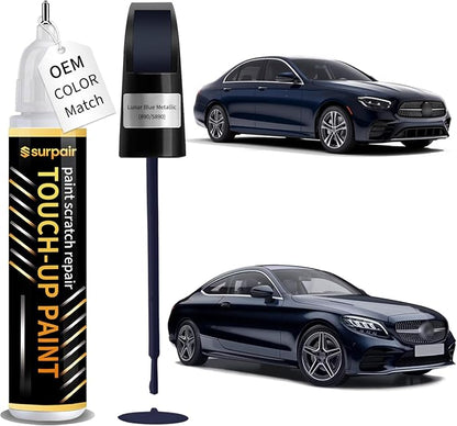 Lunar Blue Metallic 890/5890 Touch up Paint for Mercedes-Benz OEM Color Match Car Scratch Repair Kit for Nicks & Chips Scratches Quick & Easy Paint Fix 2-In-1 Car Scratch Remover Pen